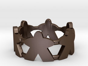 Meeple ring, several sizes in Polished Bronze Steel: 8 / 56.75