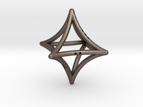 Concave Octahedron in Polished Bronzed Silver Steel