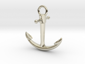 Anchor Pendant in 14k White Gold