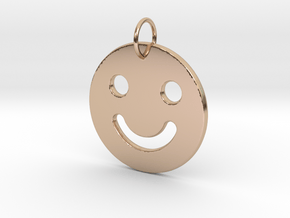 Happy-Face Pendant in 14k Rose Gold Plated Brass