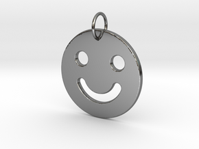 Happy-Face Pendant in Fine Detail Polished Silver