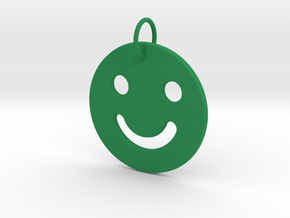 Happy-Face Pendant in Green Processed Versatile Plastic