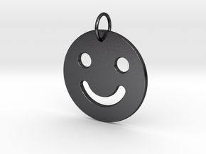 Happy-Face Pendant in Polished and Bronzed Black Steel