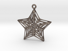Star Voronoi in Polished Bronzed Silver Steel