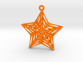 Star Voronoi in Orange Processed Versatile Plastic