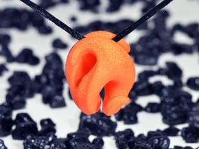 G3 Pendant in Orange Processed Versatile Plastic: Medium