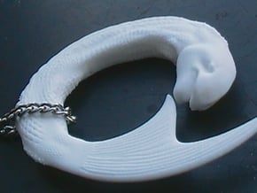 Fish Eternity Pendant  in White Natural Versatile Plastic