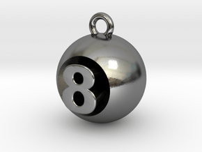 8 Ball in Polished Silver