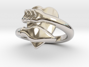 Cupido Ring 20 - Italian Size 20 in Rhodium Plated Brass