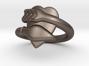 Cupido Ring 20 - Italian Size 20 in Polished Bronzed Silver Steel