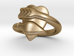 Cupido Ring 20 - Italian Size 20 in Polished Gold Steel