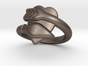 Cupido Ring 21 - Italian Size 21 in Polished Bronzed Silver Steel