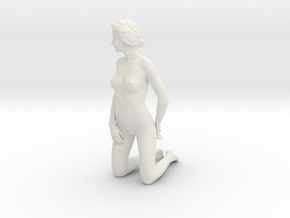D. Kneeling - 10cm high - Solid model in White Natural Versatile Plastic