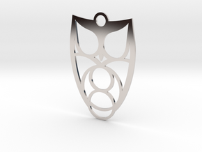 Owl #1 (thin version) in Rhodium Plated Brass