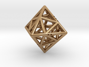 Octahedon with Icosahedron inside in Polished Brass