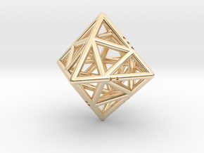 Octahedon with Icosahedron inside in 14k Gold Plated Brass