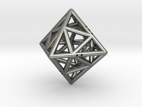 Octahedon with Icosahedron inside in Polished Silver