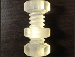 Impossible Nut And Bolt in White Natural Versatile Plastic