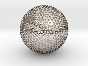 Goldberg Sphere  in Rhodium Plated Brass