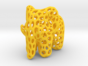 Elephant - Voronoi (LARGE) in Yellow Processed Versatile Plastic