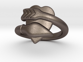 Cupido Ring 22 - Italian Size 22 in Polished Bronzed Silver Steel