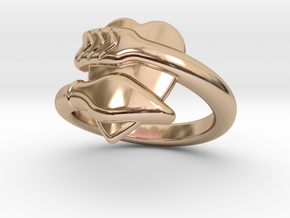 Cupido Ring 24 - Italian Size 24 in 14k Rose Gold Plated Brass