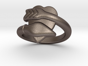 Cupido Ring 25 - Italian Size 25 in Polished Bronzed Silver Steel