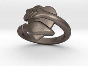 Cupido Ring 26 - Italian Size 26 in Polished Bronzed Silver Steel