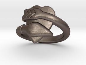 Cupido Ring 27 - Italian Size 27 in Polished Bronzed Silver Steel