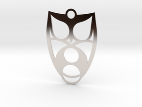 Owl #2 in Rhodium Plated Brass
