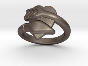 Cupido Ring 29 - Italian Size 29 in Polished Bronzed Silver Steel