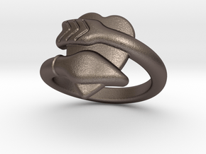 Cupido Ring 30 - Italian Size 30 in Polished Bronzed Silver Steel