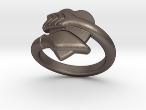 Cupido Ring 31 - Italian Size 31 in Polished Bronzed Silver Steel