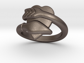 Cupido Ring 32 - Italian Size 32 in Polished Bronzed Silver Steel