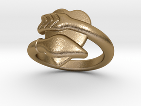 Cupido Ring 32 - Italian Size 32 in Polished Gold Steel