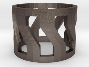 Trojan V2 Men Ring [Size 9] in Polished Bronzed Silver Steel