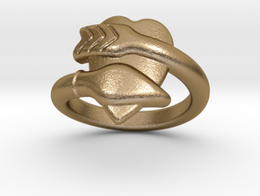 Cupido Ring 33 - Italian Size 33 in Polished Gold Steel