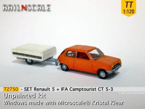SET Renault 5 + Camptourist (TT 1:120) in Smooth Fine Detail Plastic