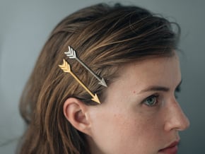 Arrow Bobby Pin in Polished Gold Steel