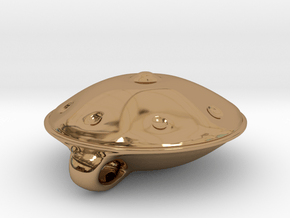 Handpan Instrument Pendant v4 in Polished Brass