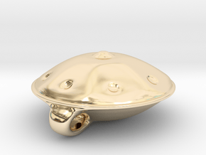 Handpan Instrument Pendant v4 in 14k Gold Plated Brass