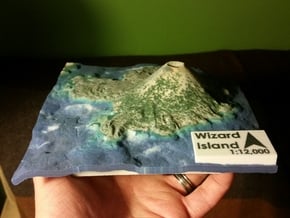Wizard Island Map in Full Color Sandstone