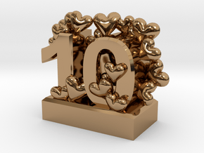 10th Anniversary Aluminum Gift in Polished Brass