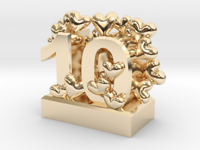 10th Anniversary Aluminum Gift in 14k Gold Plated Brass
