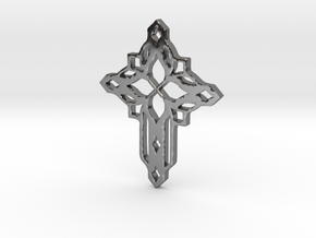 cross in Fine Detail Polished Silver