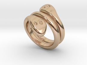 Ring Cobra 16 - Italian Size 16 in 14k Rose Gold Plated Brass
