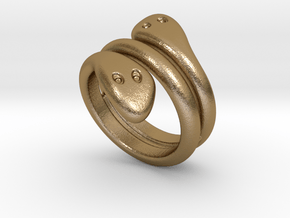 Ring Cobra 16 - Italian Size 16 in Polished Gold Steel