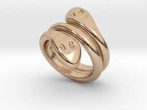 Ring Cobra 17 - Italian Size 17 in 14k Rose Gold Plated Brass