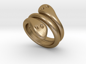 Ring Cobra 17 - Italian Size 17 in Polished Gold Steel