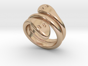 Ring Cobra 18 - Italian Size 18 in 14k Rose Gold Plated Brass